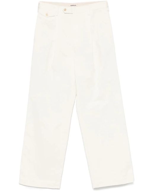 メンズ Auralee プリーツ チノパンツ White
