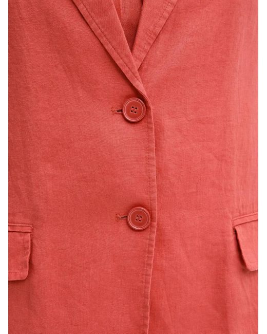 Benetton Red Pocket Button Blazer