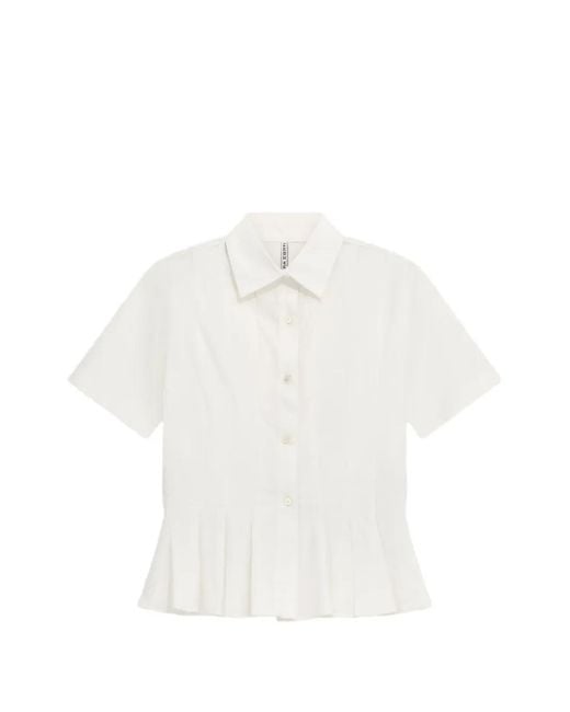 Liviana Conti White Holly Pleated-Detail Shirt