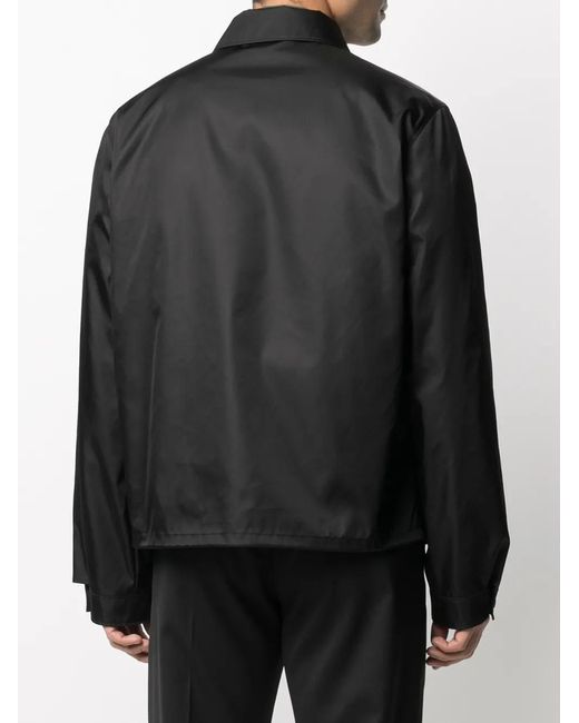 Prada Black Re-nylon Logo Plaque Shirt for men