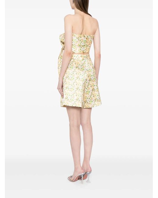 Saiid Kobeisy Yellow Mikado Tailored Top And Shorts Set