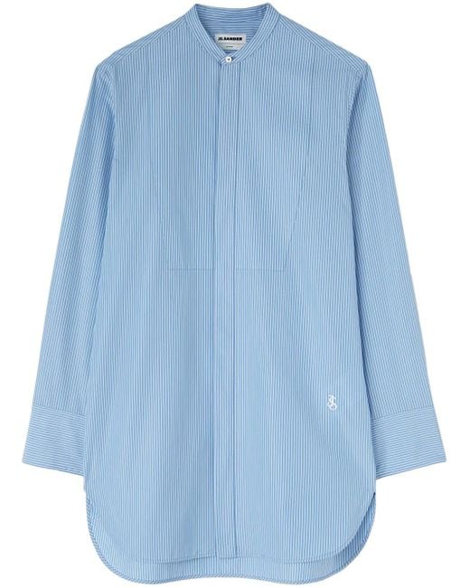Jil Sander Blue Saturday Striped Cotton Shirt for men