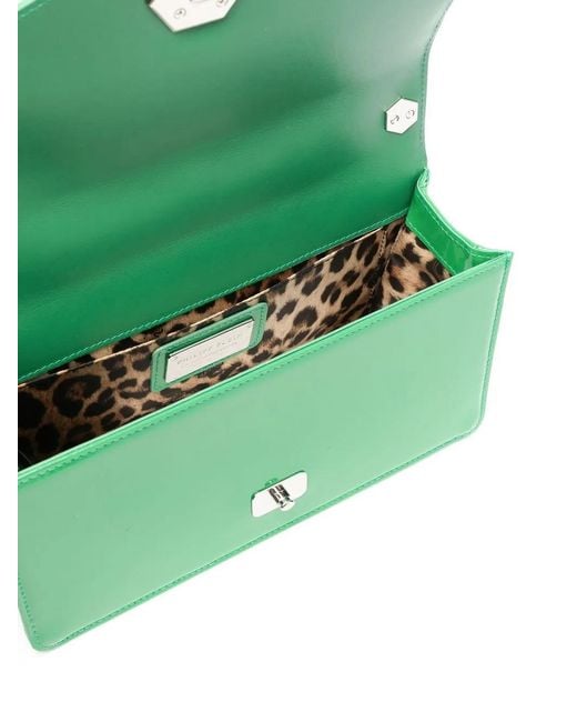 Philipp Plein Green Hexagon-Logo Medium Shoulder Bag