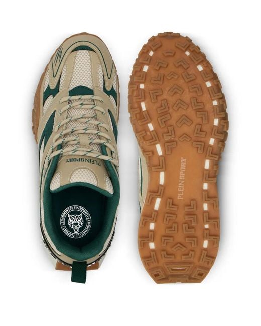 Philipp Plein Green Urban Sprinter Mesh Sneakers