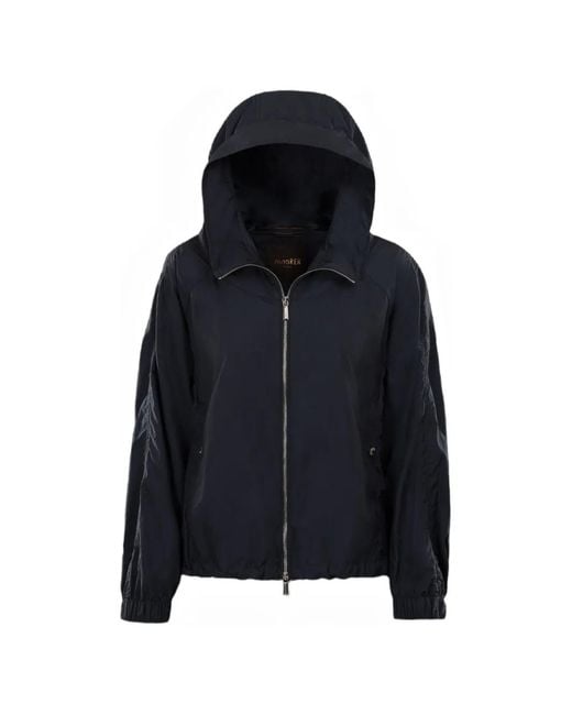 Moorer Blue Lumina Hooded Drawcord-Hem Jacket