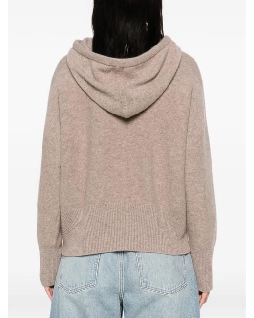 EMERSON RENALDI Natural Drawstring Knitted Hooded Sweater