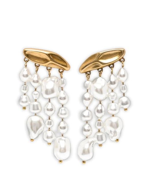 Cult Gaia White Pearl-Drop Earrings