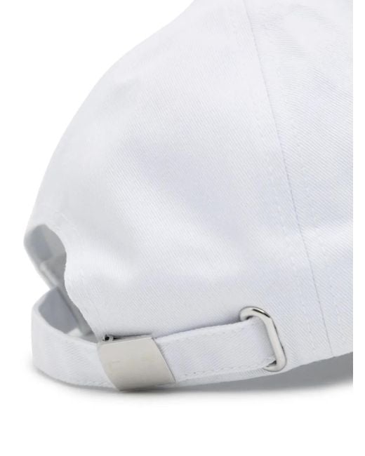 EA7 Gray Logo-Embroidered Cotton Cap for men