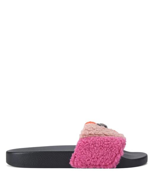 Kurt Geiger Meena Teddy Slippers in het Pink