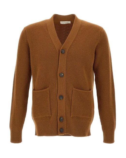 Cárdigan con cuello en V FILIPPO DE LAURENTIIS de hombre de color Brown