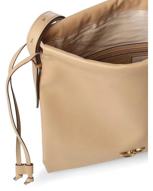 Pinko Natural Medium Drawstring Shoulder Bag
