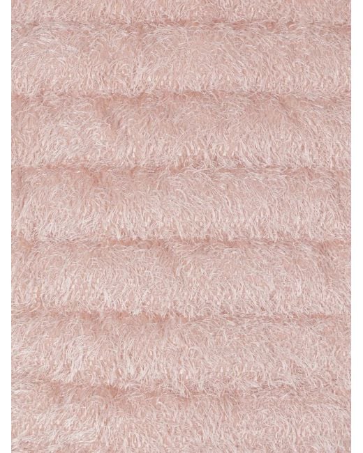Herno Pink Quilted Faux-Fur Coat