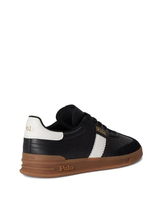 Polo Ralph Lauren Black Heritage Aera Suede Sneakers