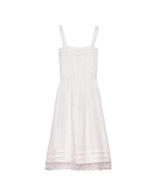 Prada White Embroidered Old Washed Silk Dress