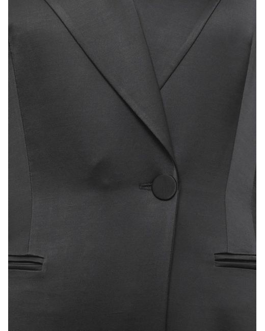 ANDAMANE Black Notched-Lapel Blazer