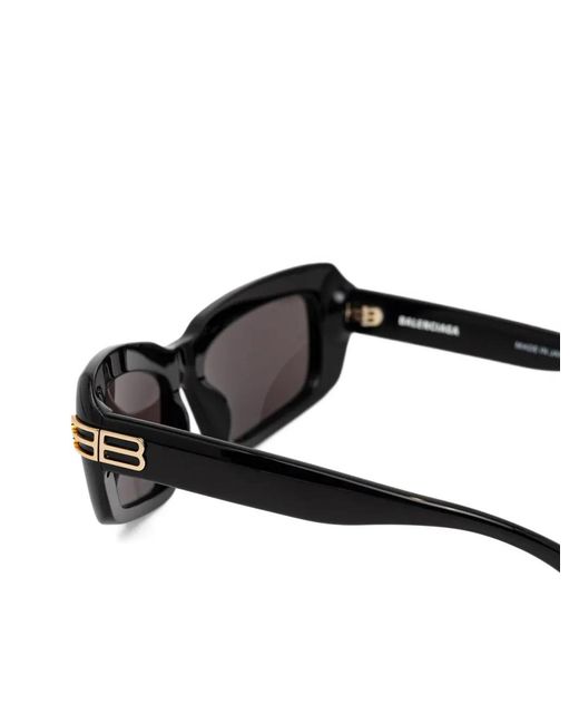 Balenciaga Black Rectangular-Frame Sunglasses