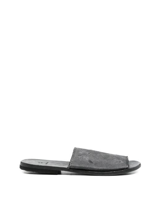 Moma White Frayed Leather Sandals for men