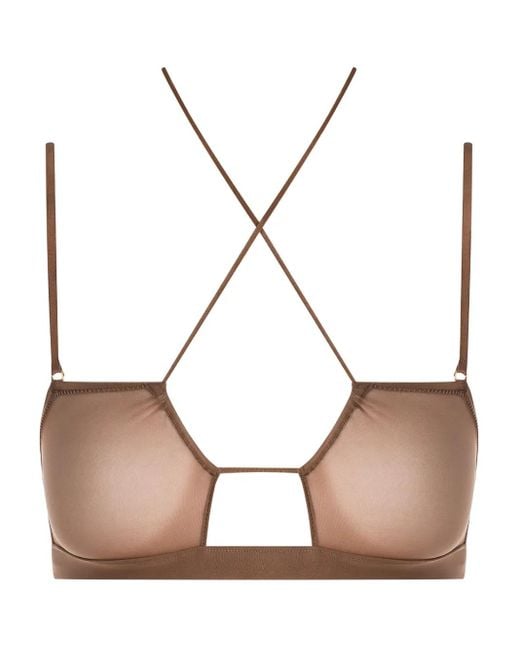 Maison Close White Cross-Back Bralette