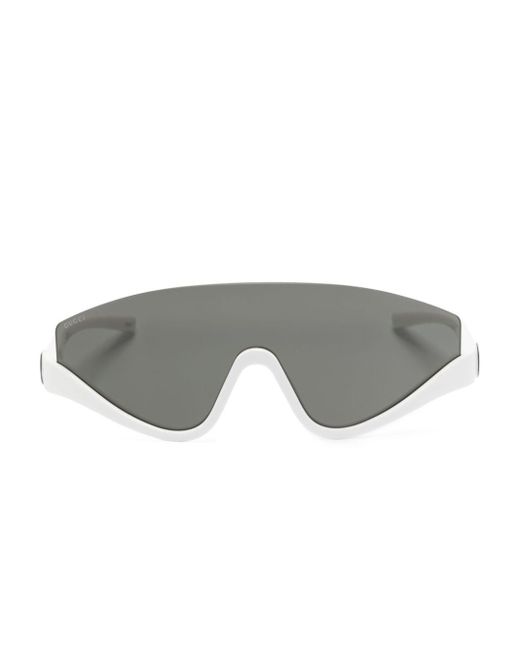 Gucci Gray Interlocking G Shield-frame Sunglasses