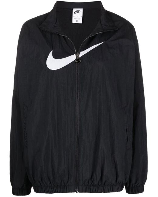 Giacca A Collo Alto Con Logo Swoosh di Nike in Black