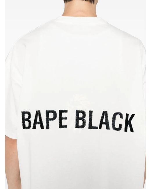 A Bathing Ape White Logo-Embroidered T-Shirt for men