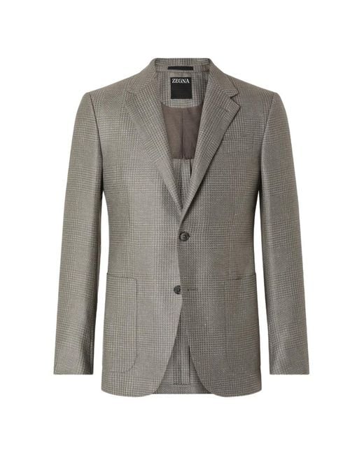 Zegna Gray Patterned Blazer for men