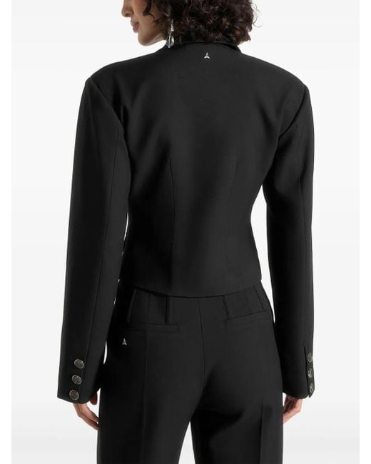 Manière De Voir Black Prisca Cropped Blazer