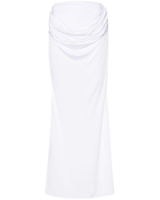 Falda larga drapeada Magda Butrym de color White