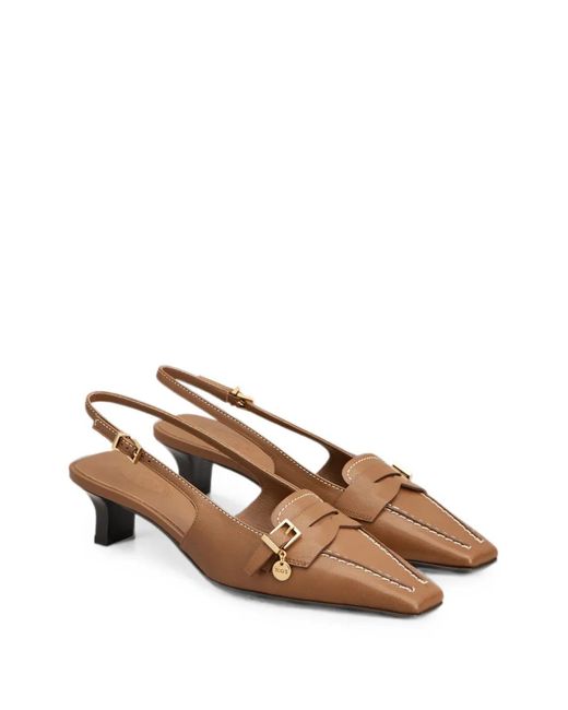 Tod's Brown Slingback Pumps
