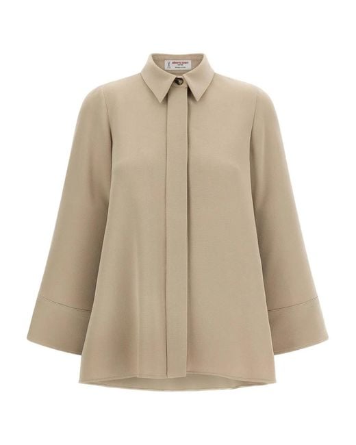 Alberto Biani Natural Concealed-Button Shirt