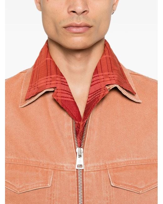 Etudes Studio Pink Veste En Jean À Fermeture Zippée Et Coupe Slim