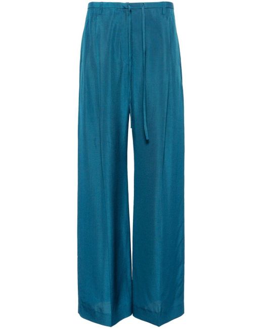Pantalones palazzo Pamir con cordones en la cintura Christian Wijnants de color Blue