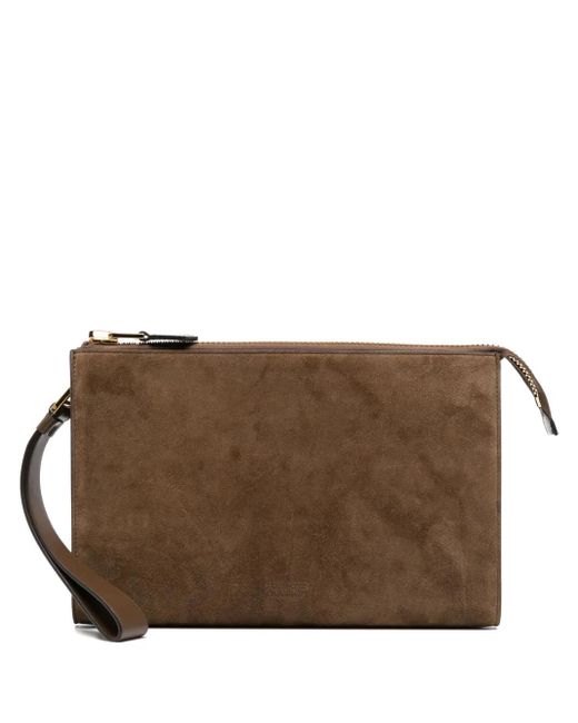 メンズ Tom Ford ロゴエンボス クラッチバッグ Brown
