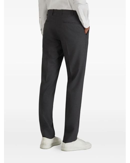 Incotex Gray Wool Tapered Trousers for men