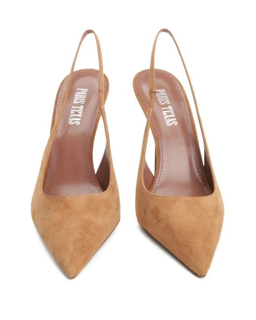 Paris Texas White Lidia Slingback Pointed-Toe Pumps