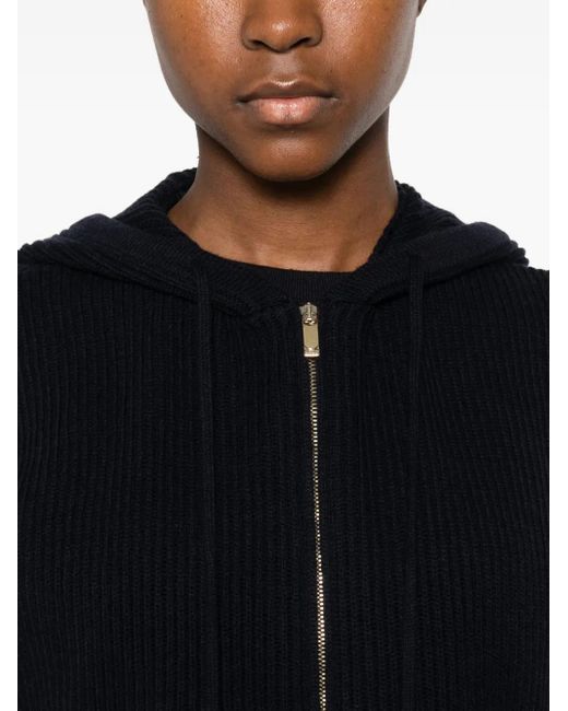 Max Mara Black Hooded Zip Jacket