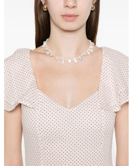 Posse White Marlowe Flutter Scoop-Neck Midi Dress