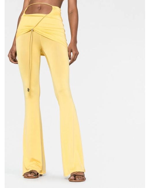 Jacquemus Yellow Espelho Foldover Drawcord Pants