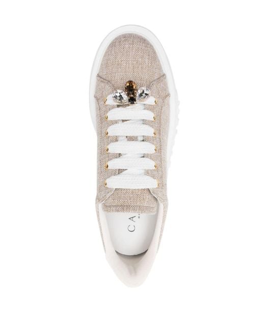 Casadei Nexus Queen Bee Canvas Sneakers in het White