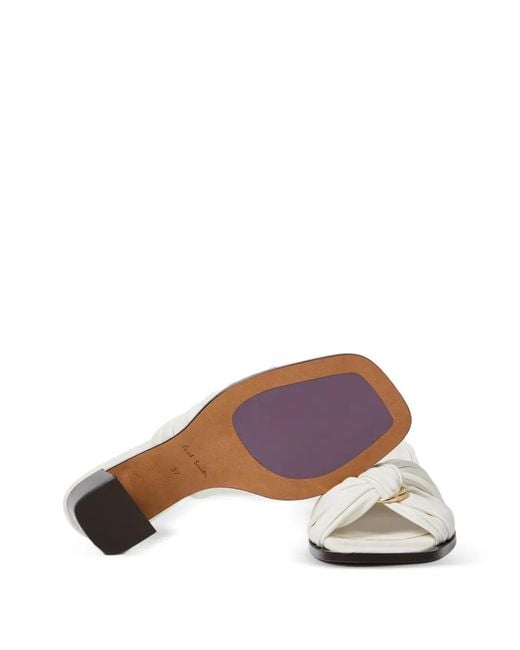 Paul Smith White Monivae Ruched Ring-Detail Sandals