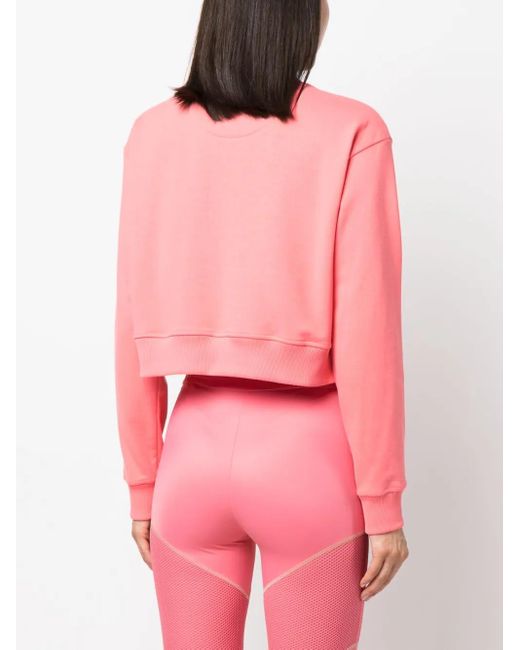Fendi Pink Logo-print Cropped Sweatshirt