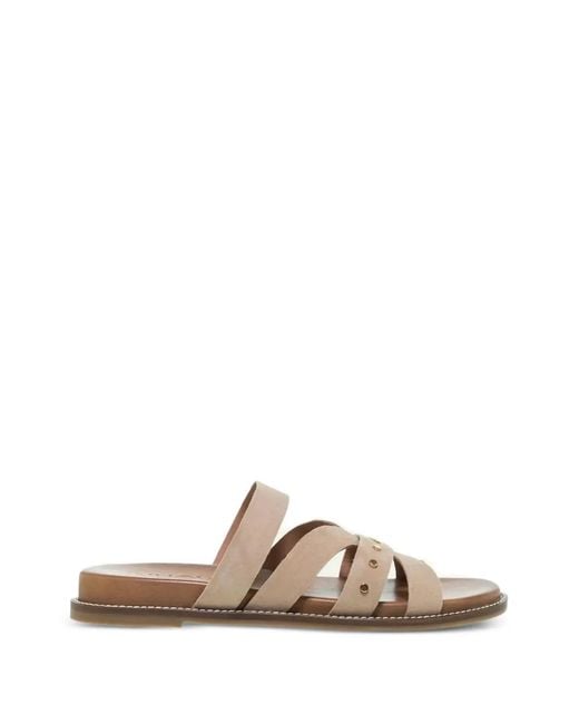 Inuovo Natural Studded Flat Sandals
