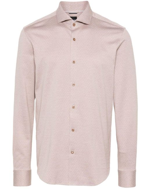 Boss Pink Polka-dot Cotton Shirt for men