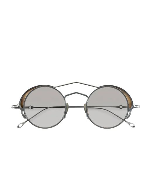 Rigards Gray Titanium Round-Frame Sunglasses