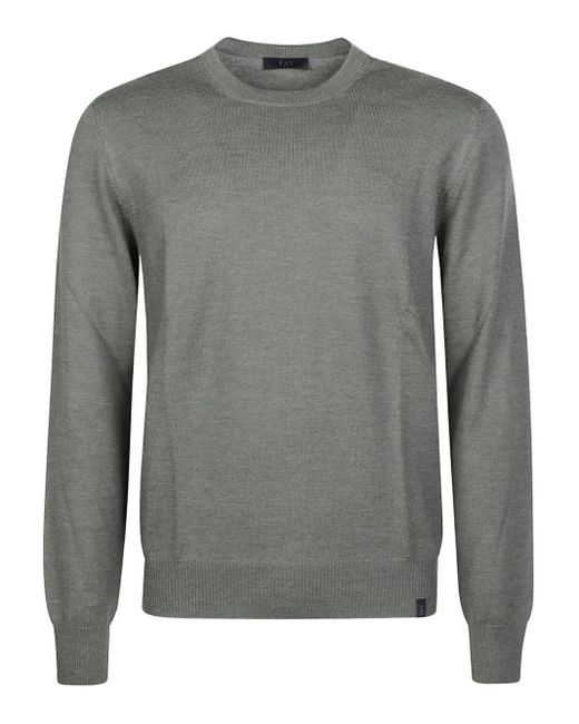 Pull À Col Rond Fay pour homme en coloris Gray
