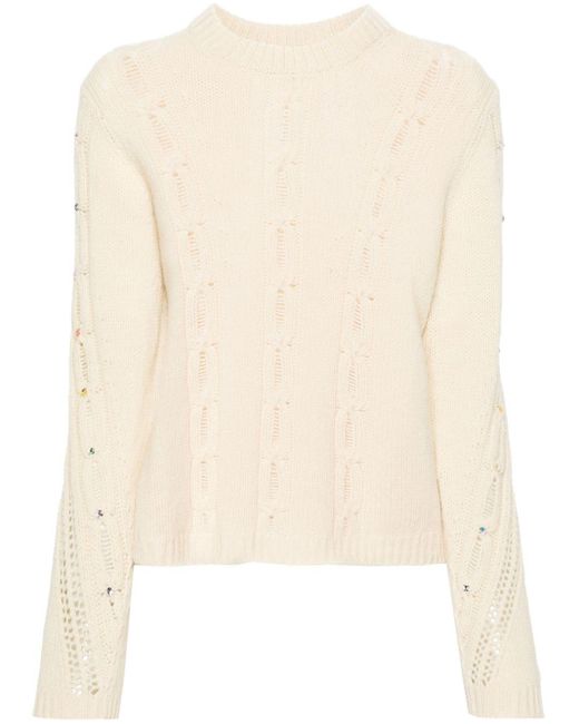 Zadig & Voltaire Natural Morley Cable-knit Jumper