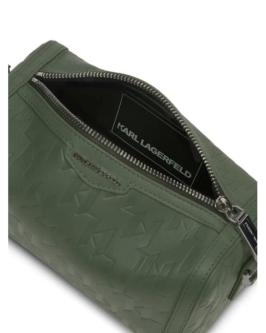 Karl Lagerfeld Green Mini K/Loom Leather Messenger Bag for men