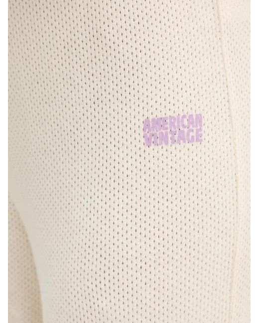 American Vintage White Open-Knit Track Pants