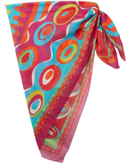 Emilio Pucci Red Bersaglio-Print Cotton Cover-Up