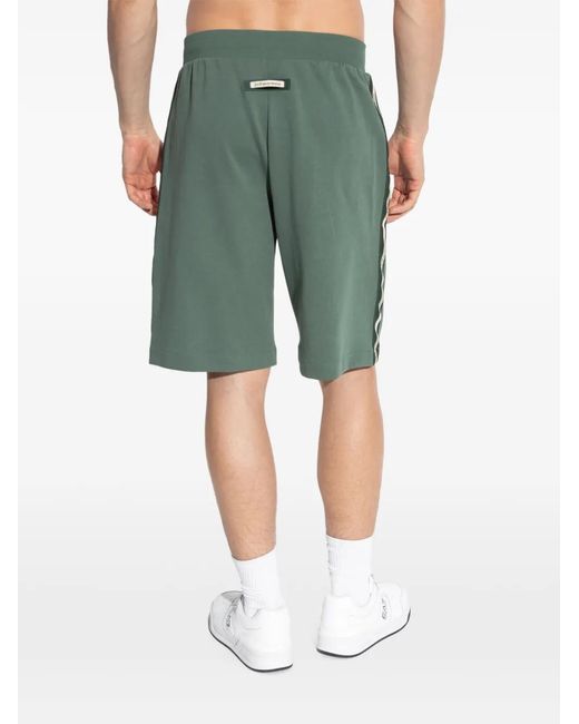 EA7 Green Side-Stripe Shorts for men